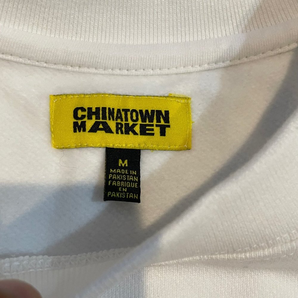 New Chinatown Market Patchwork White Sweaters Sz … - image 5
